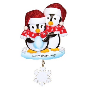 personalised expecting couple's tree decoration