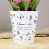 Personalised Wild Flowers Plant Pot – Ceramic Flower Pot Gift