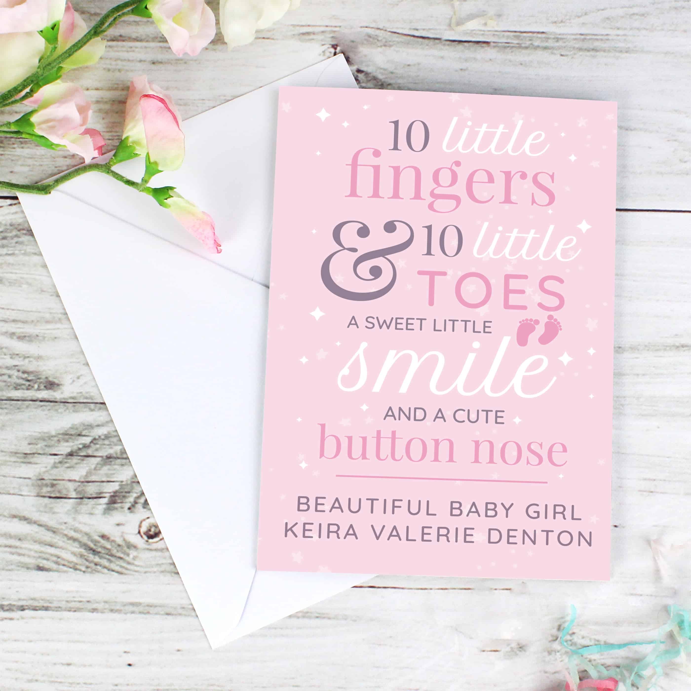 personalised baby girl card