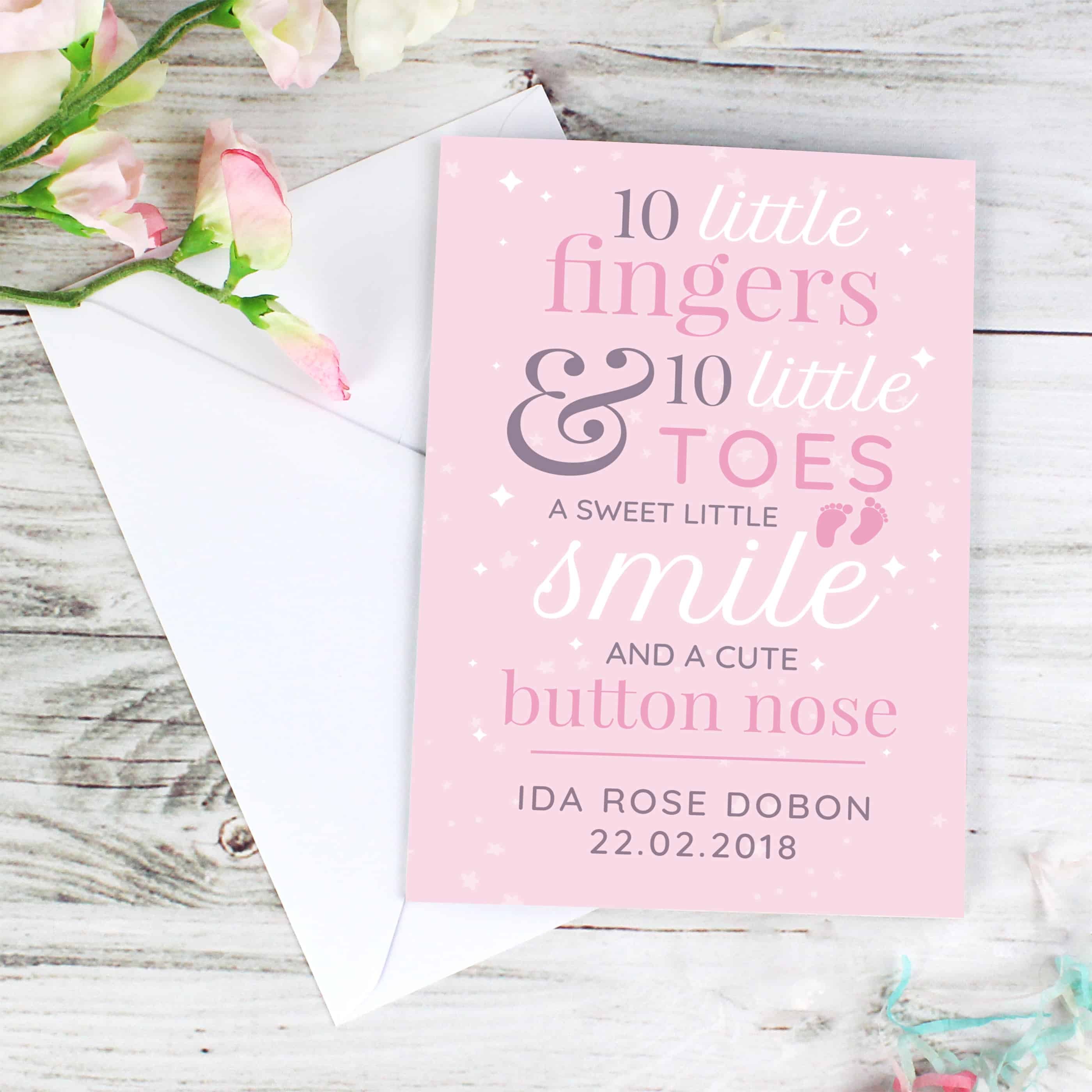 personalised baby girl card