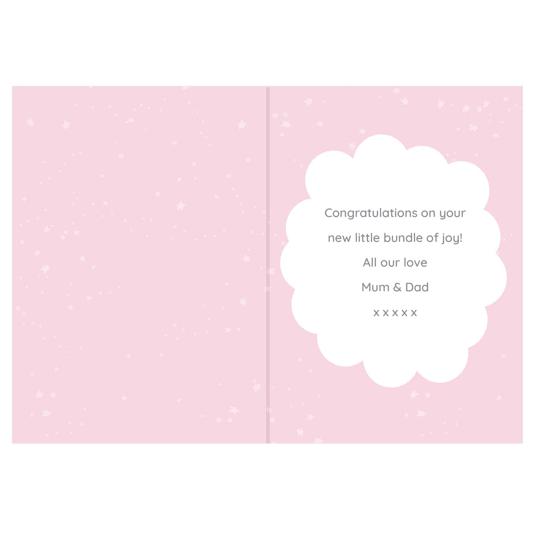 personalised baby girl card