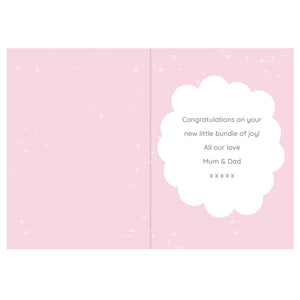 personalised baby girl card