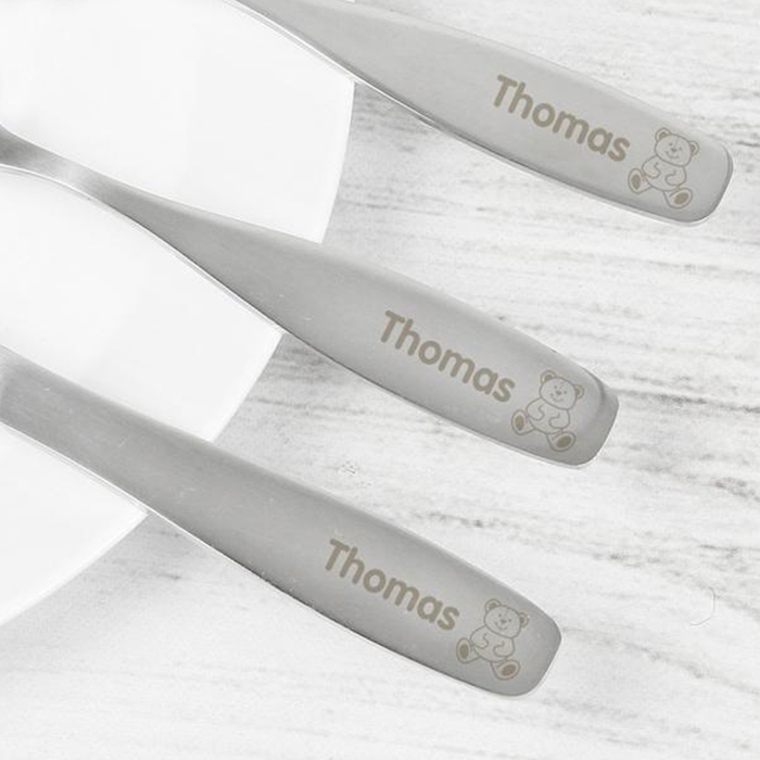 3 piece Teddy Cutlery Set - CalEli Gifts