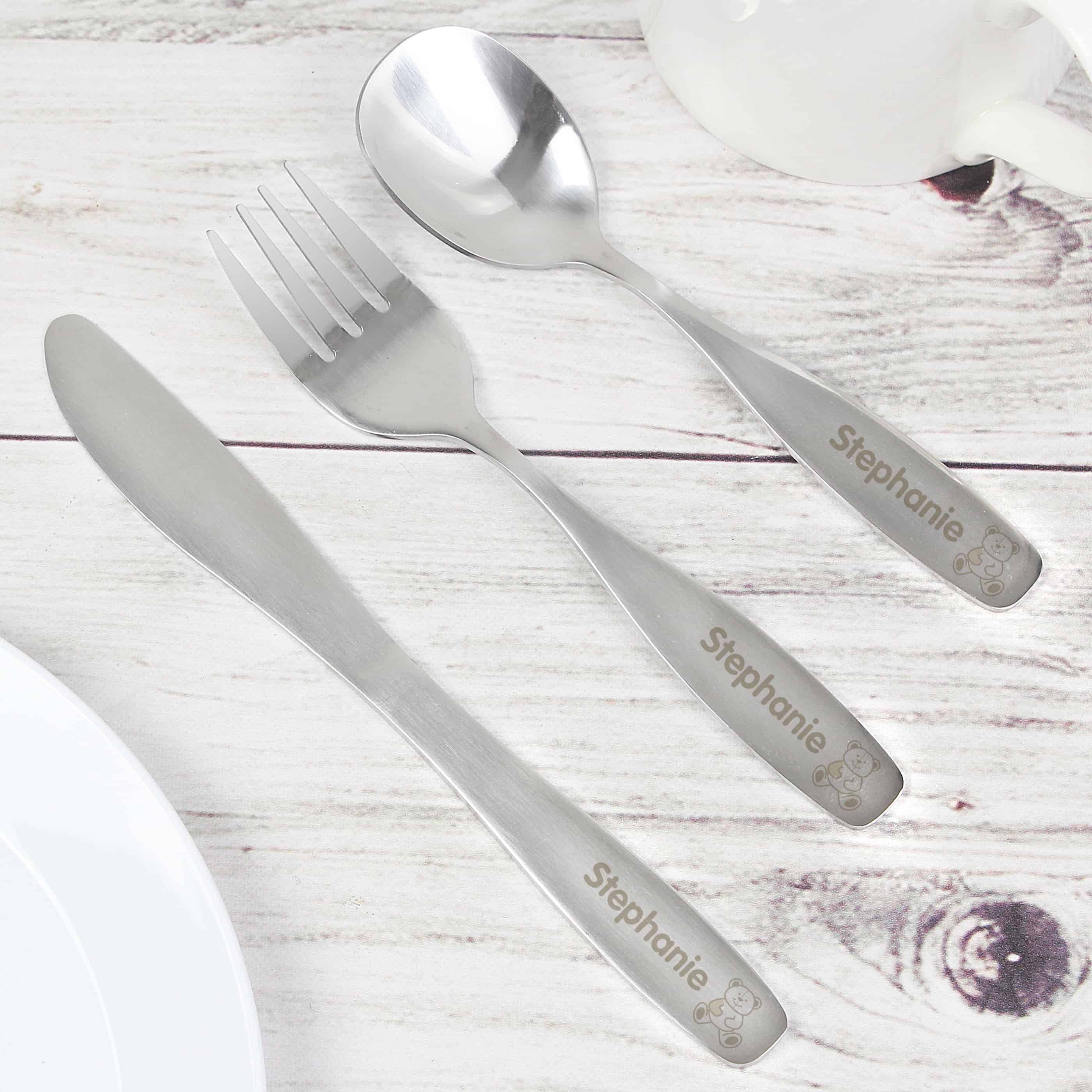 3 piece Teddy Cutlery Set - CalEli Gifts