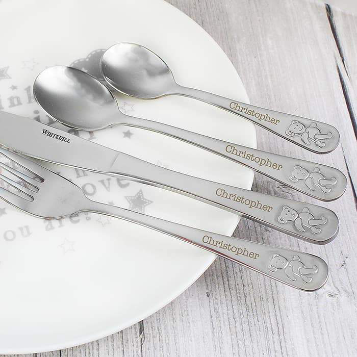 4 piece Teddy Cutlery Set - CalEli Gifts