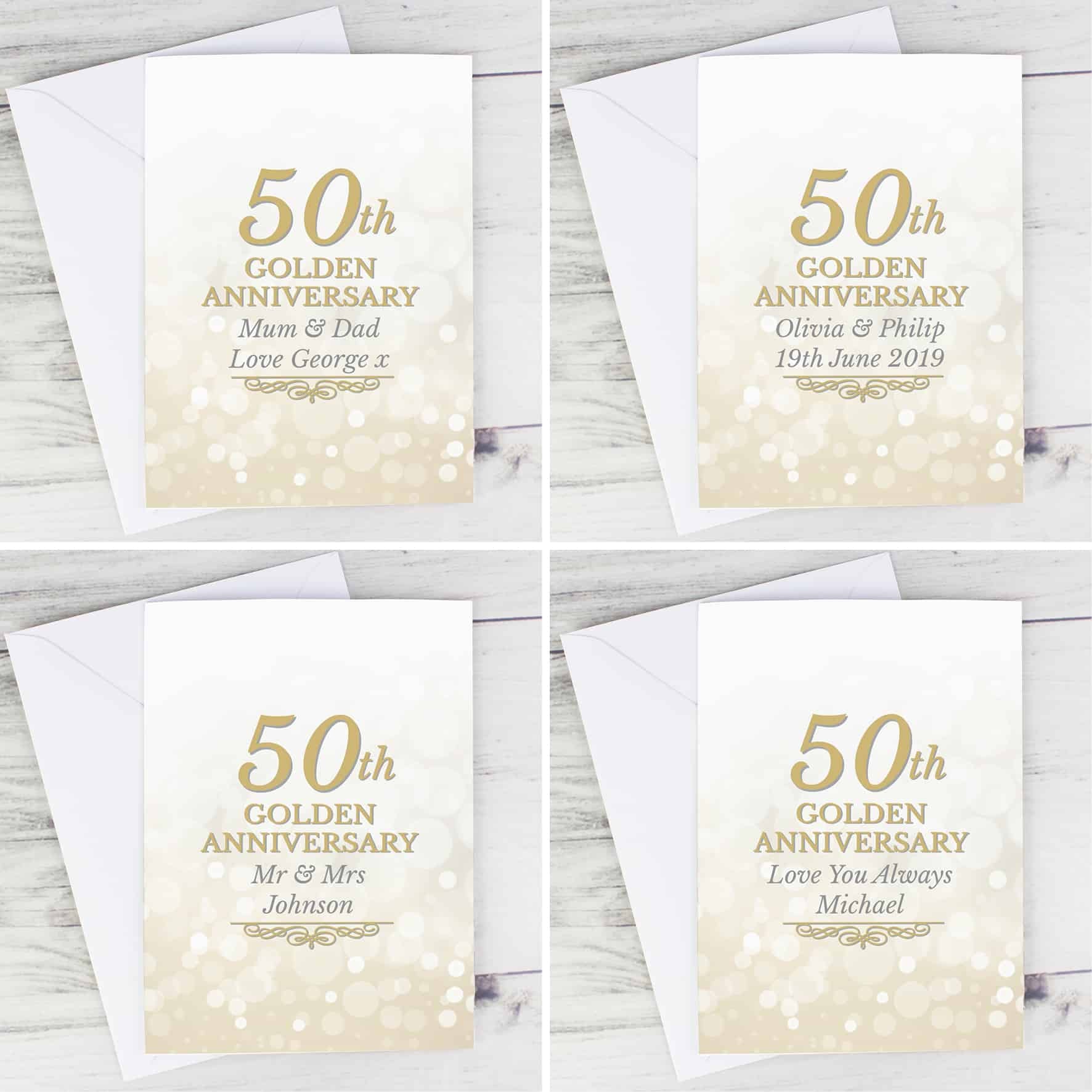 personalised 50th wedding anniversary card