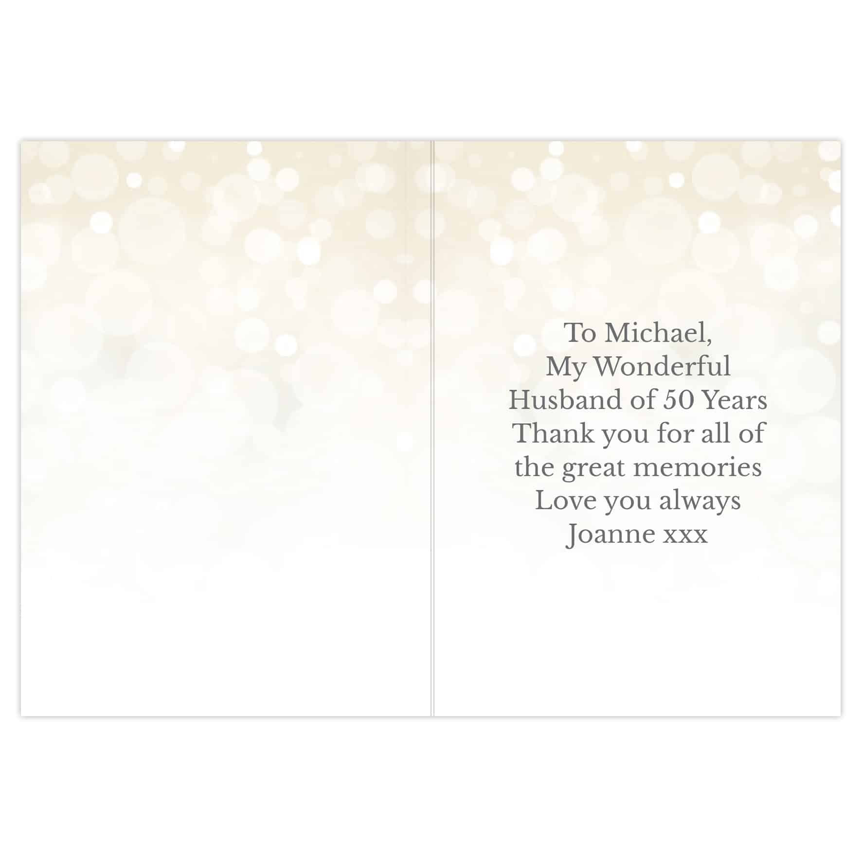 personalised 50th wedding anniversary card