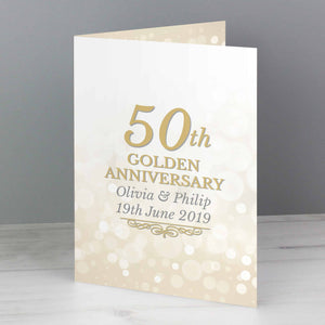 personalised 50th wedding anniversary card