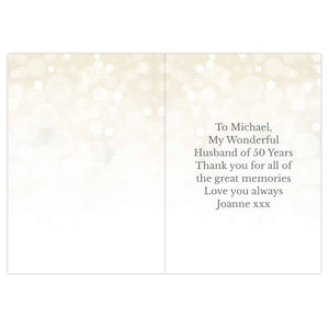 personalised 50th wedding anniversary card