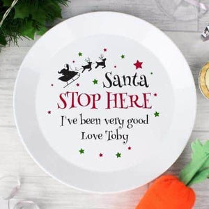 Santa Stop Here Plate - CalEli Gifts
