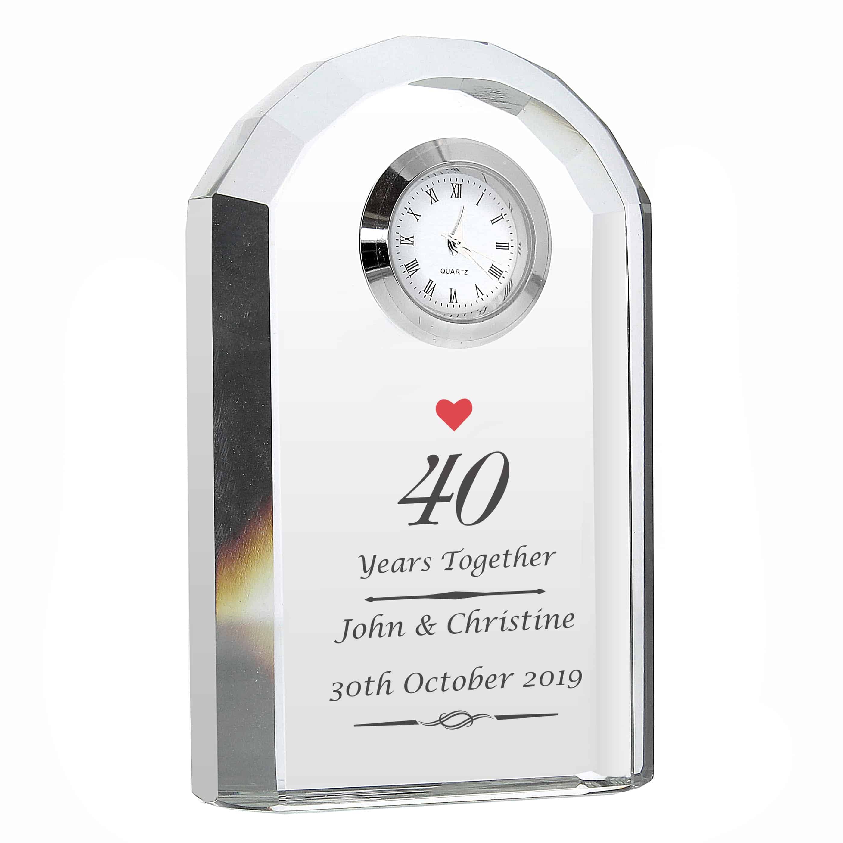 Ruby Wedding Anniversary Clock - CalEli Gifts