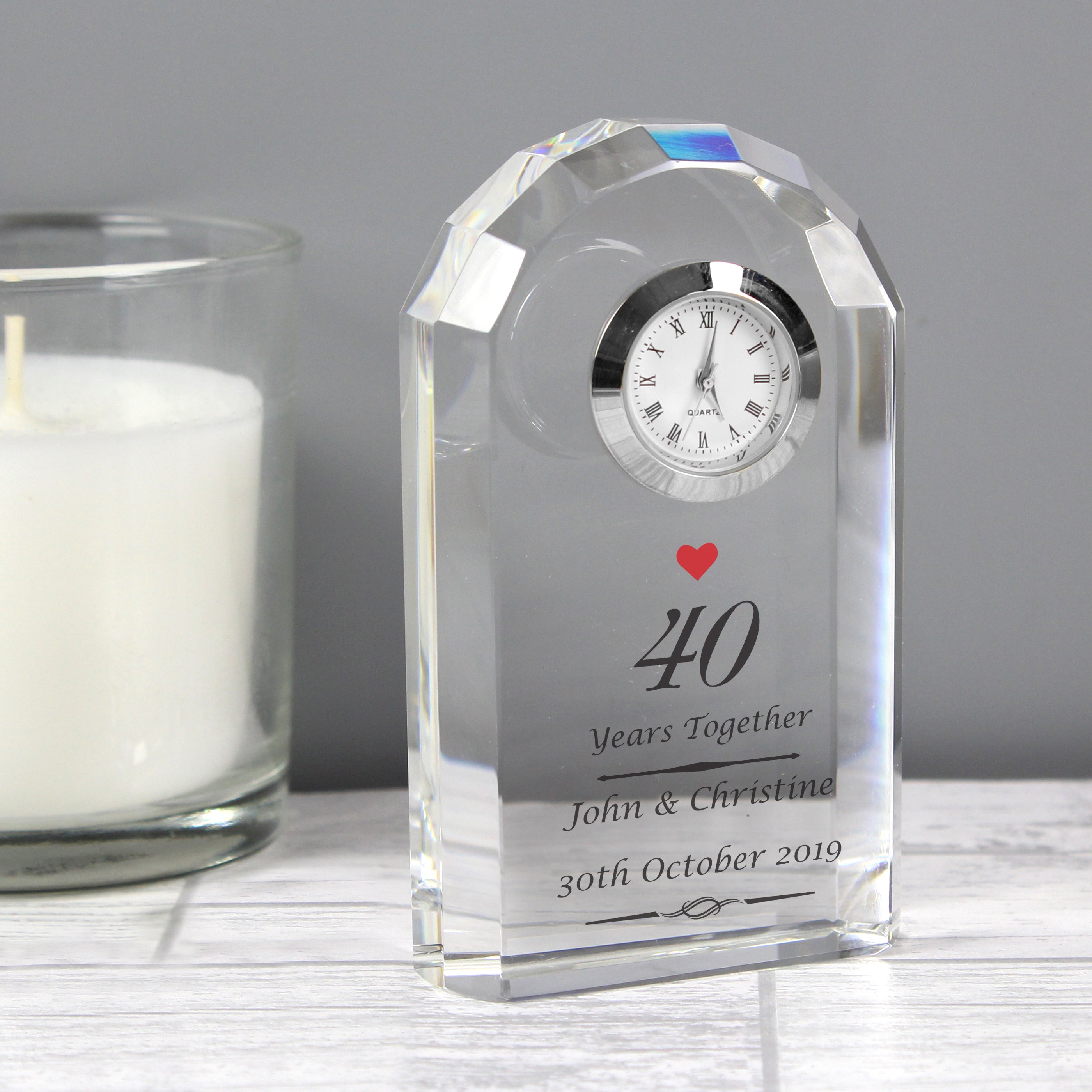 Ruby Wedding Anniversary Clock - CalEli Gifts