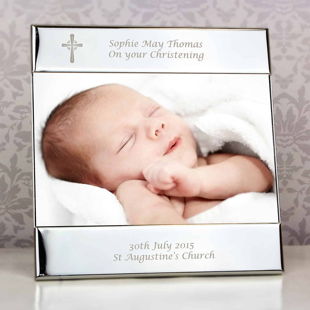 Silver Cross Photo Frame - CalEli Gifts