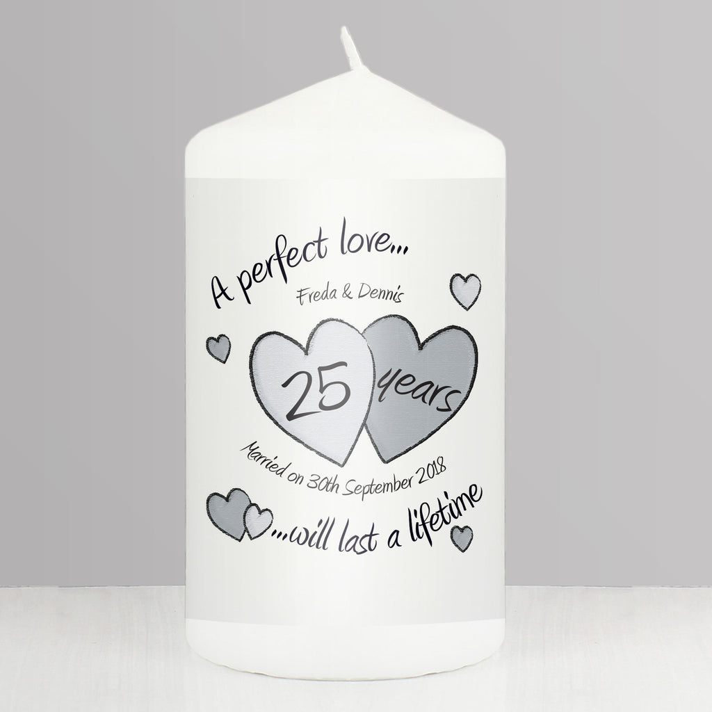 Silver Wedding Anniversary Candle - CalEli Gifts