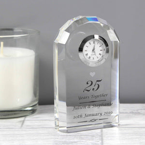 Silver Wedding Anniversary Clock - CalEli Gifts
