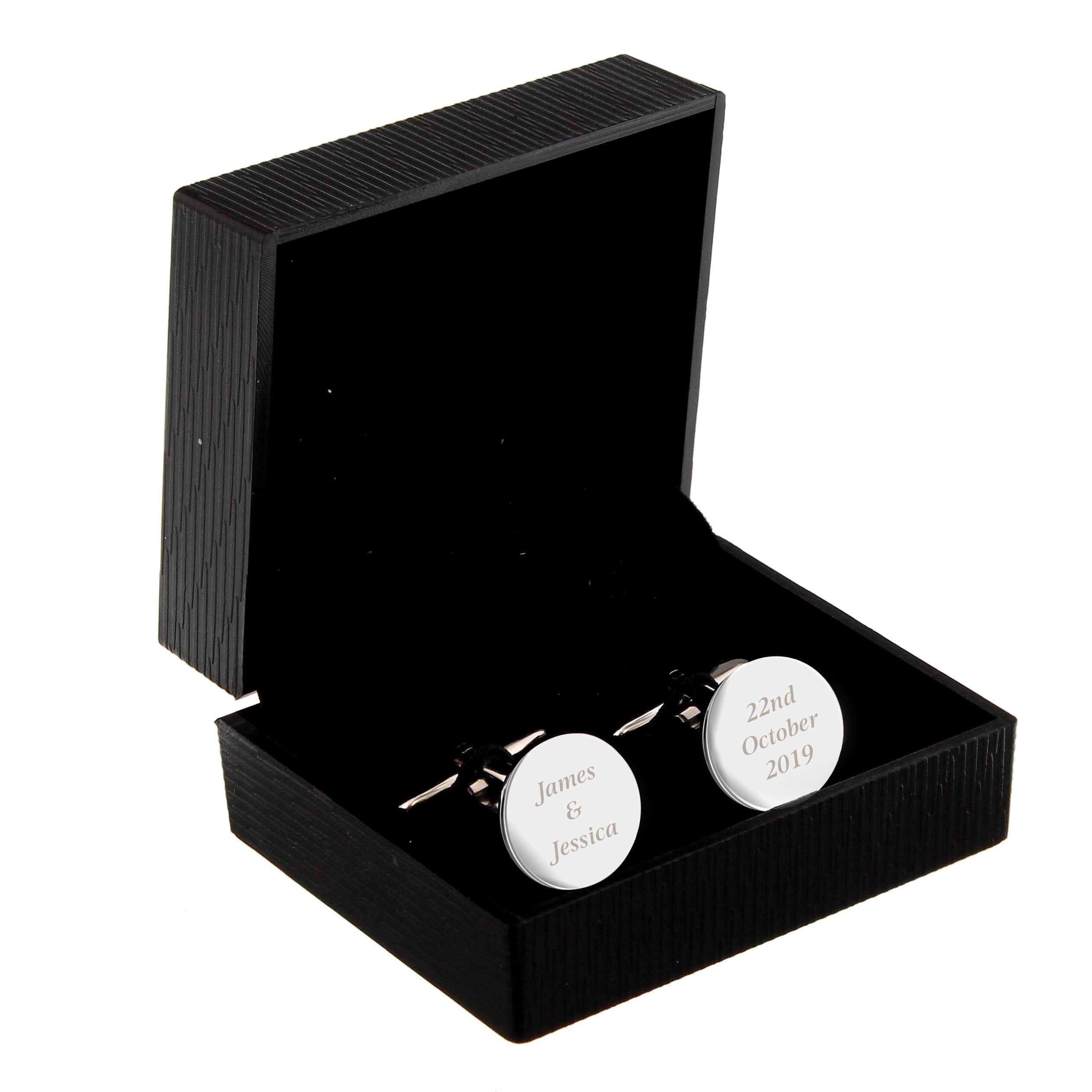 Any Message Round Cufflinks - CalEli Gifts