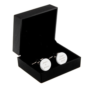 Any Message Round Cufflinks - CalEli Gifts