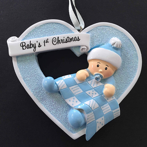 First Christmas Baby Boy Heart - CalEli Gifts