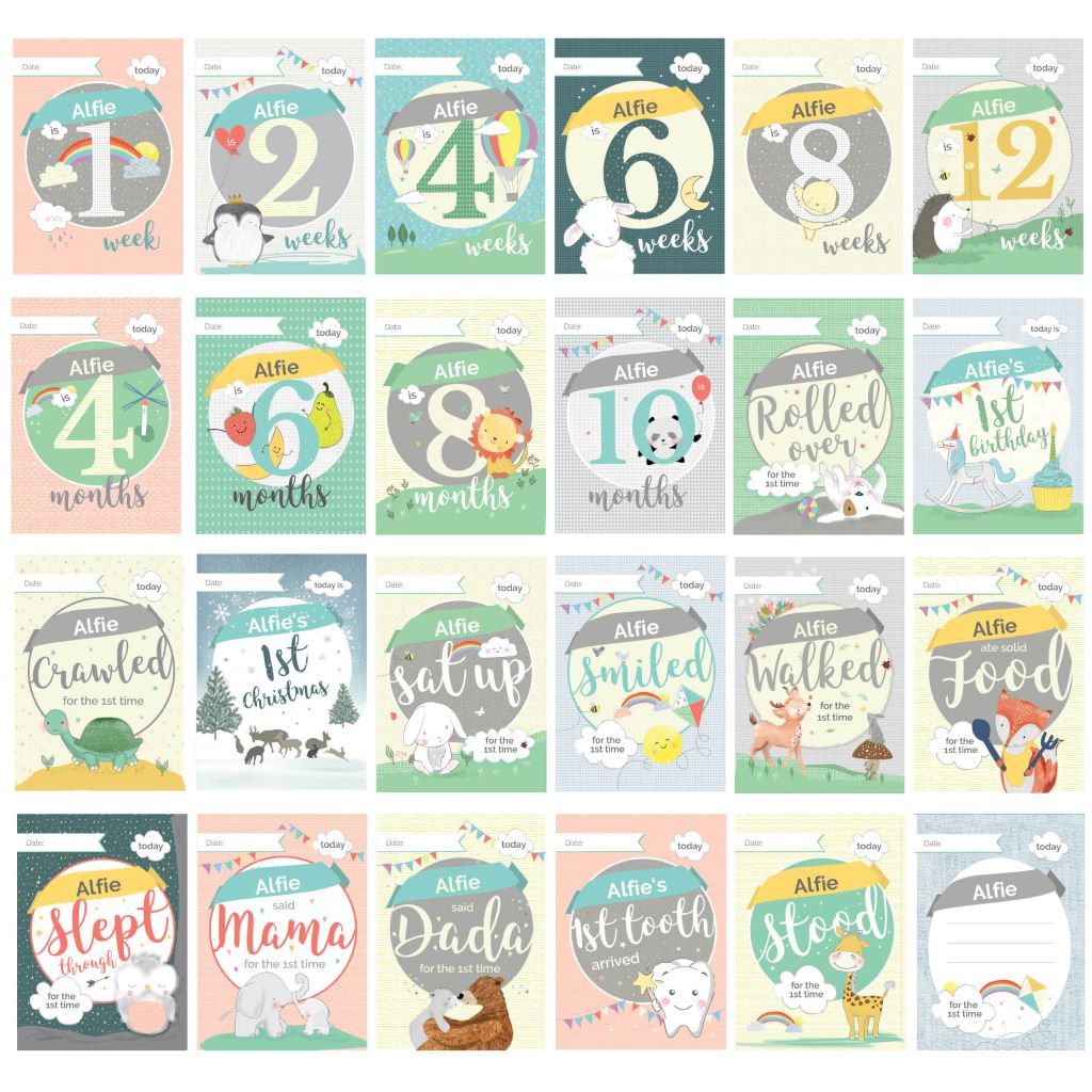 personalised baby milestone cards.