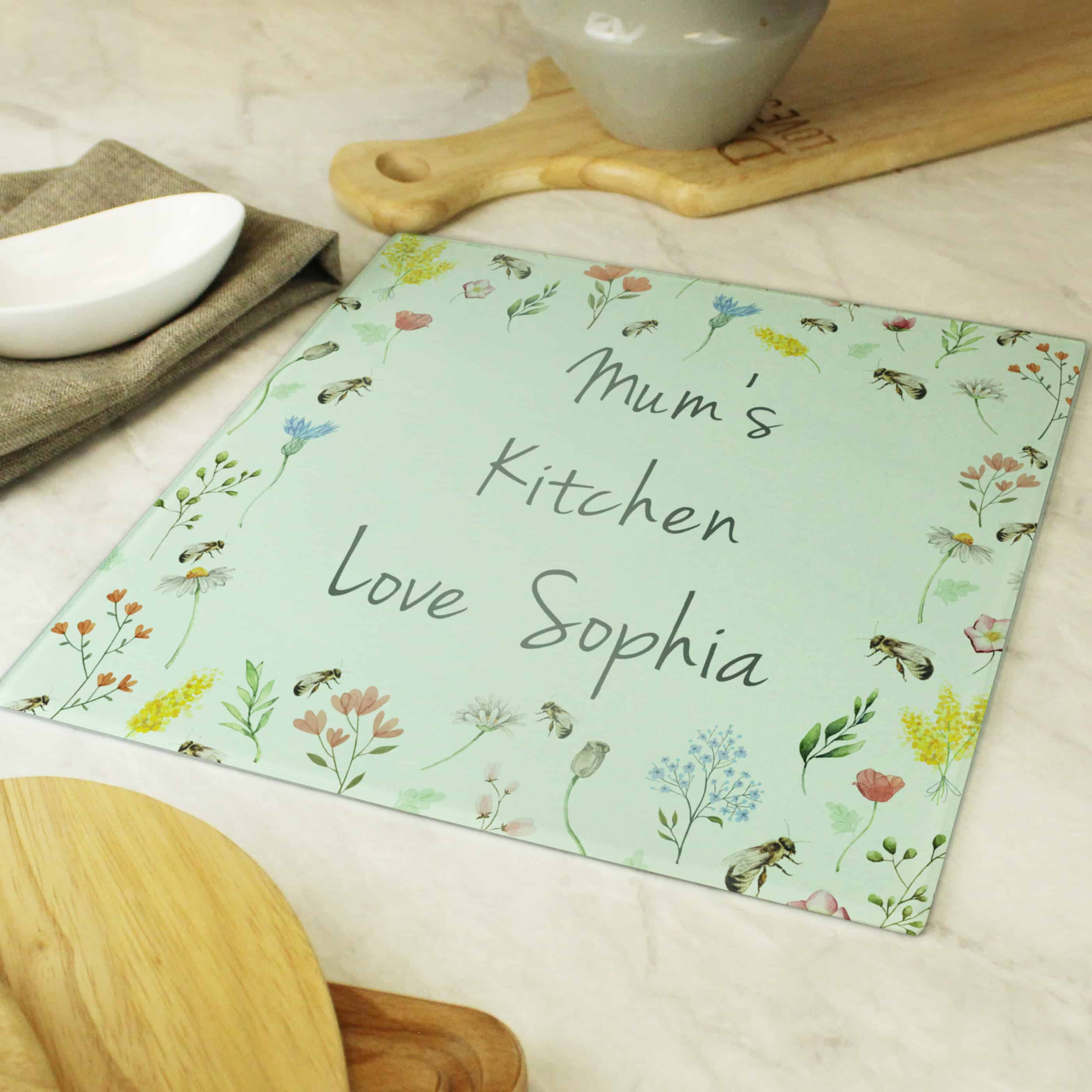 personalised glass chopping board