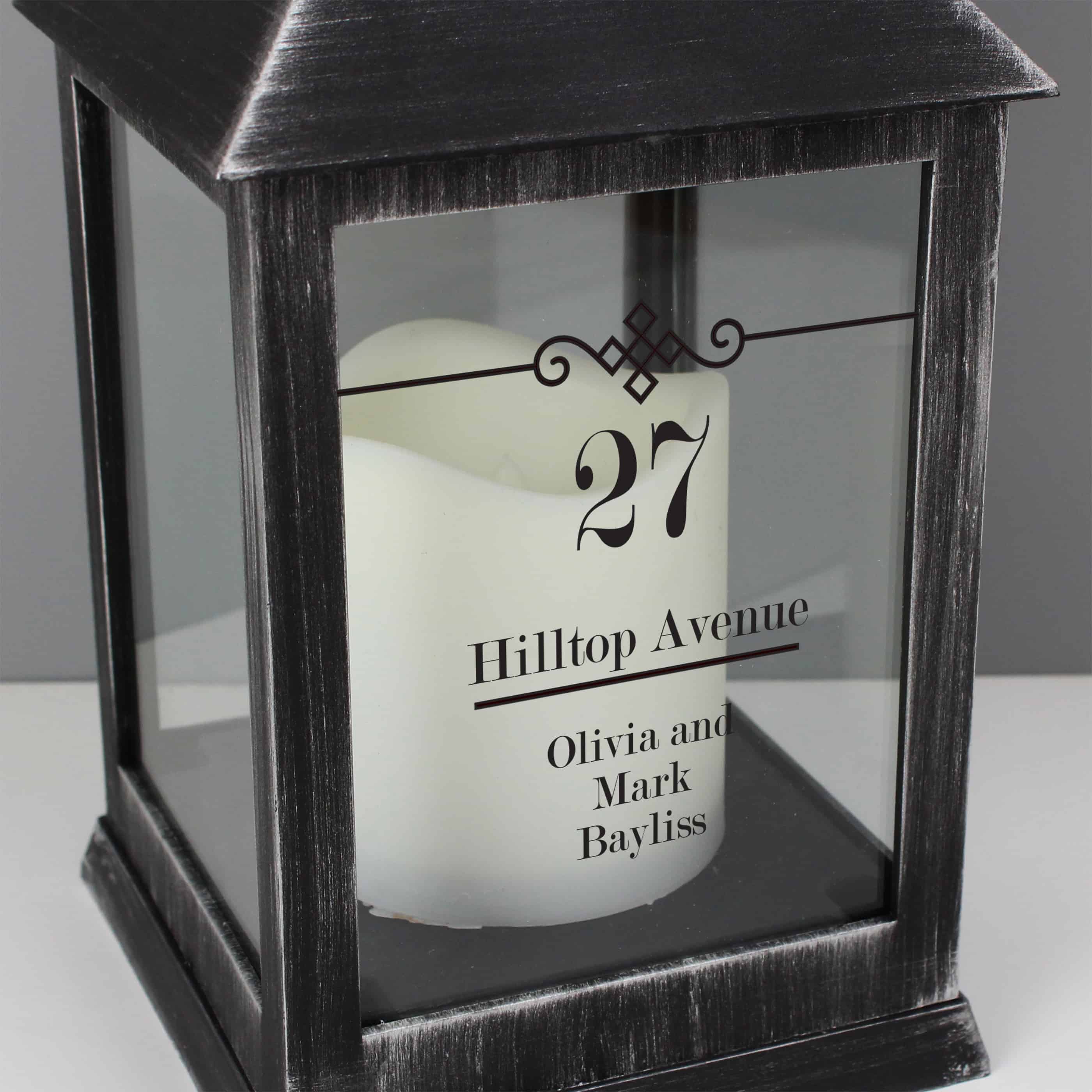 personalised black lantern