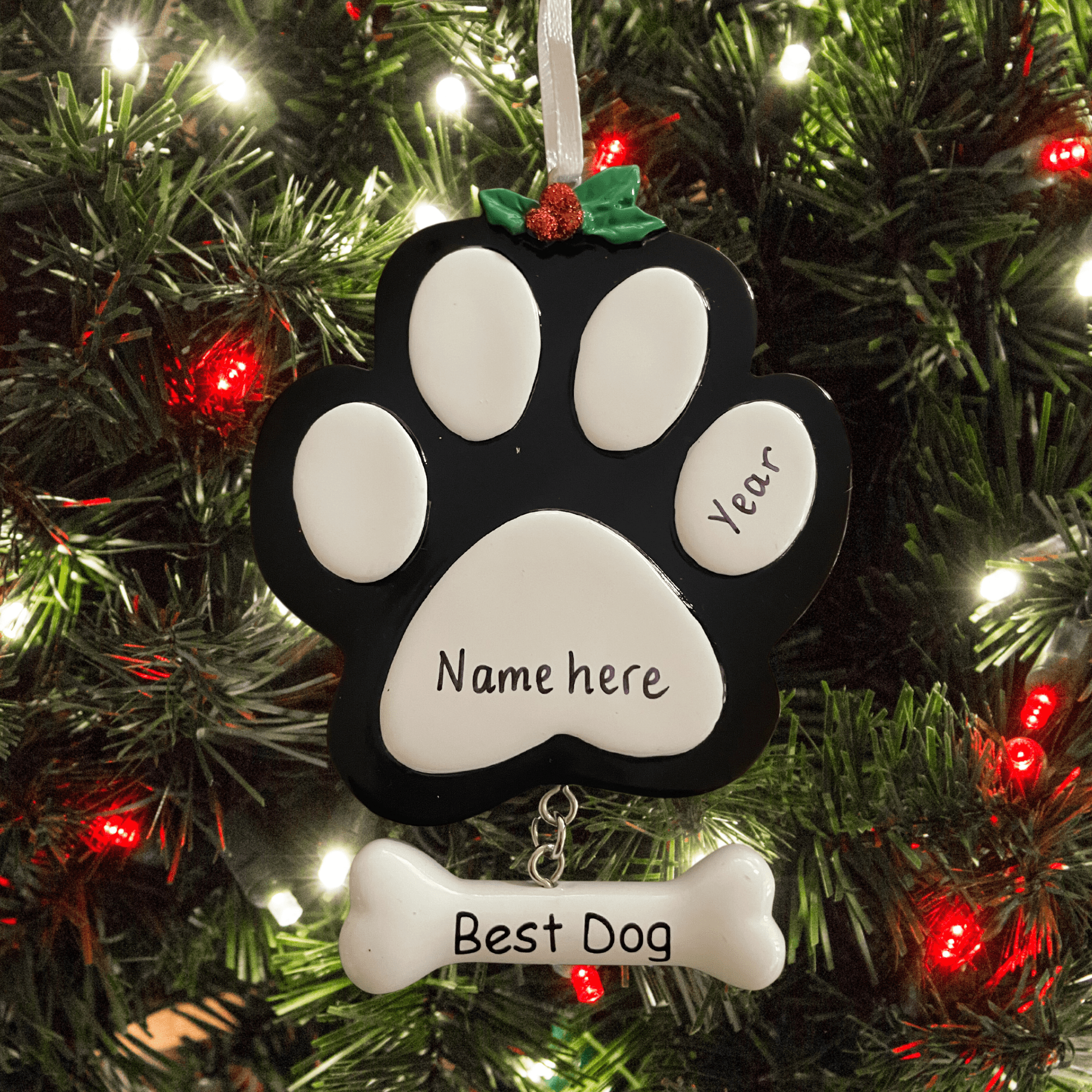 personalised dog Christmas tree decoration