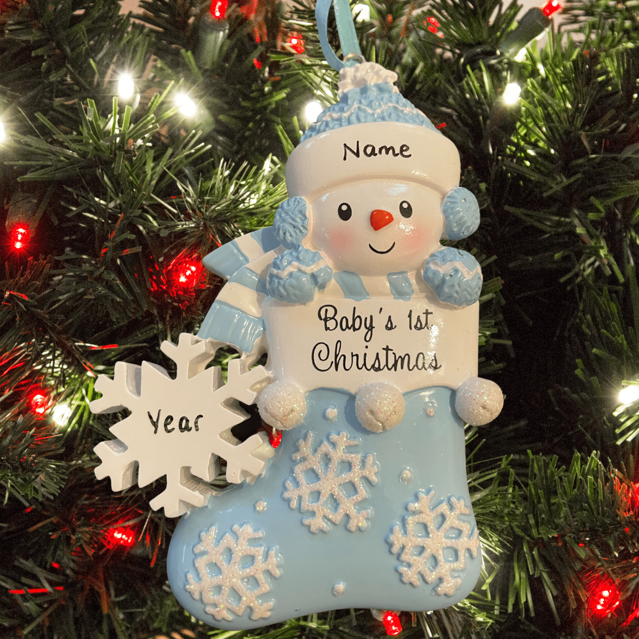 personalised baby's 1st christmas snowbaby decoration