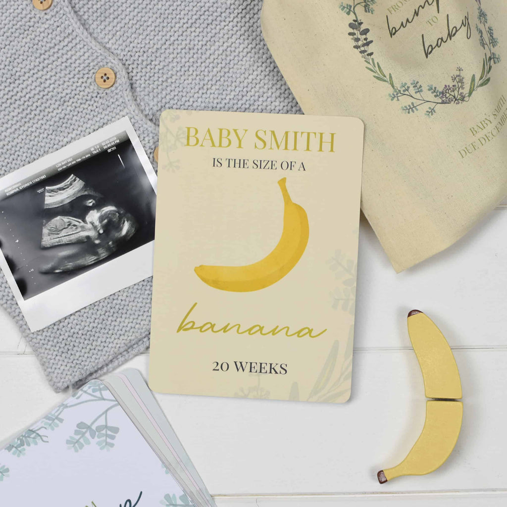 personalised bump to baby milestone cards
