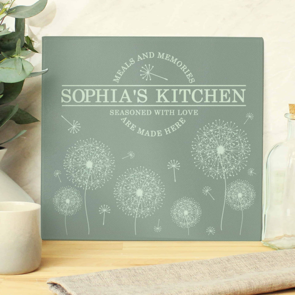 personalised dandelion chopping board