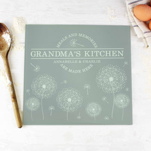 personalised dandelion chopping board