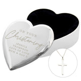 personalised christening trinket box with cross