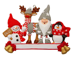 christmas scene tree decoration. personalised with any short message on the white banner