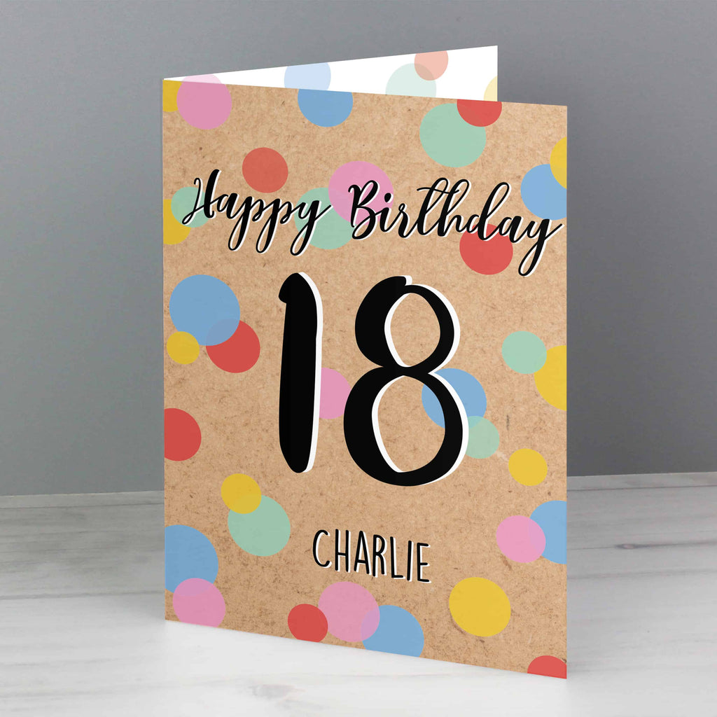 personalised colour confetti birthday card
