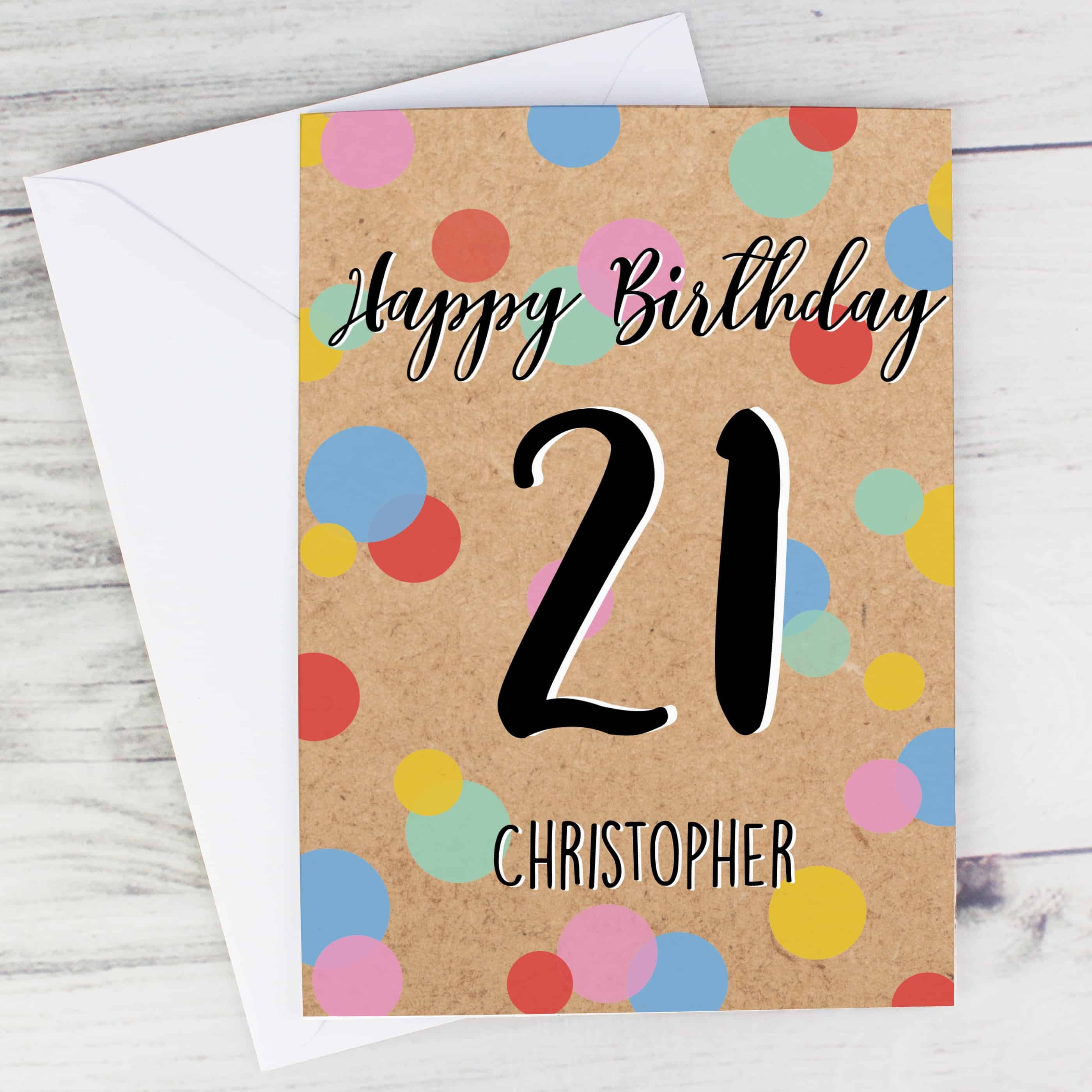 personalised colour confetti birthday card