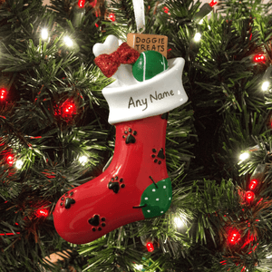 personalised dog stocking tree decoration