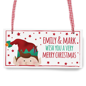 Christmas Elf Wooden Sign - CalEli Gifts