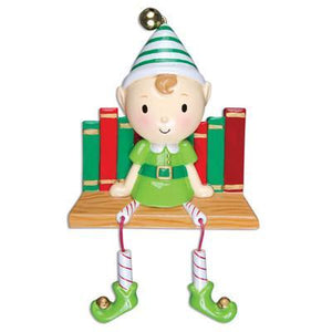 personalised elf on shelf christmas tree decoration