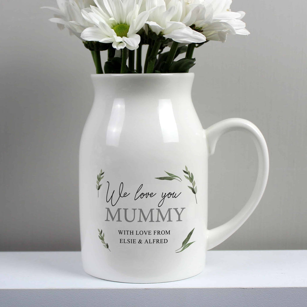 personalised ceramic flower jug