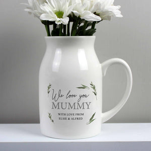 personalised ceramic flower jug