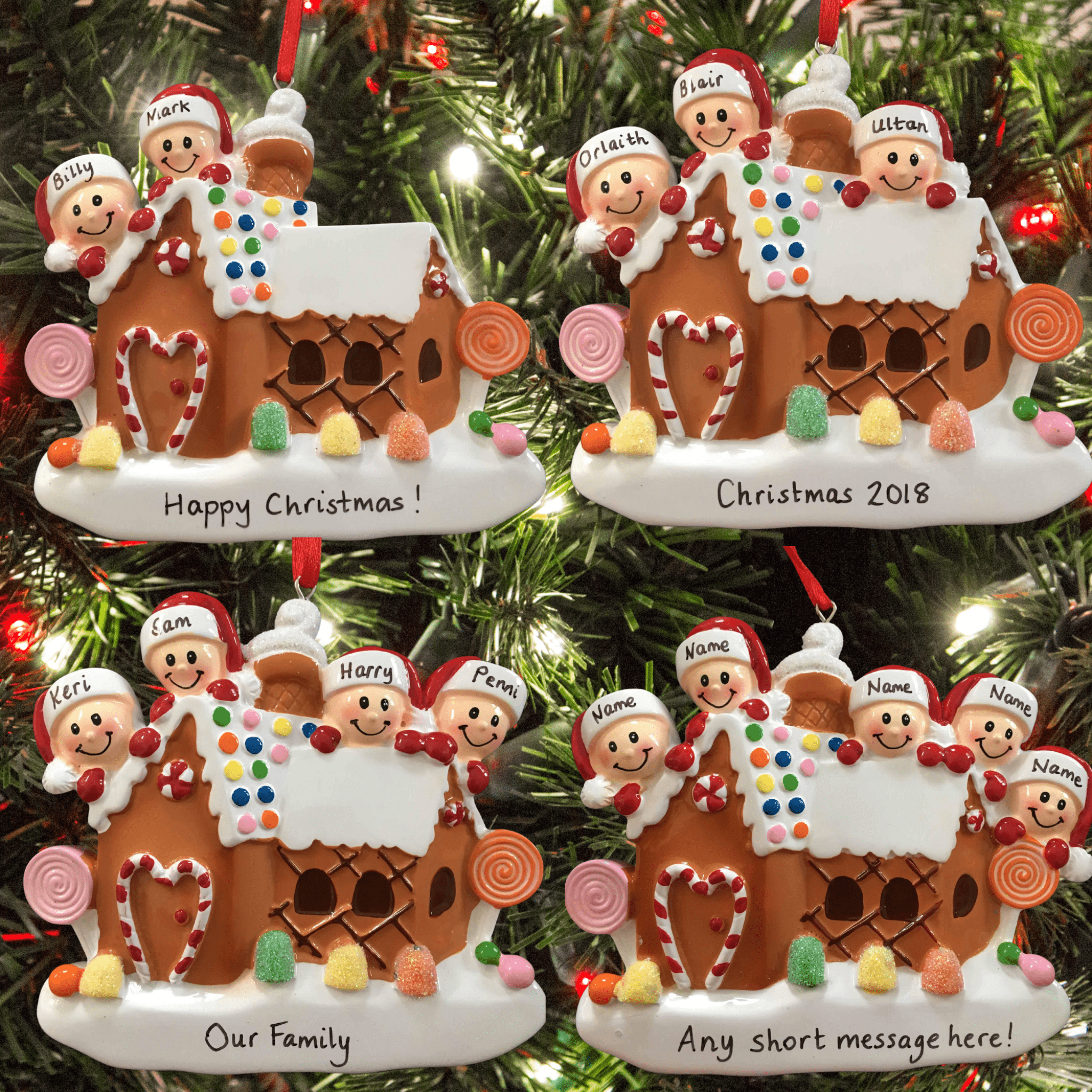 personalised gingerbread house tree decoration