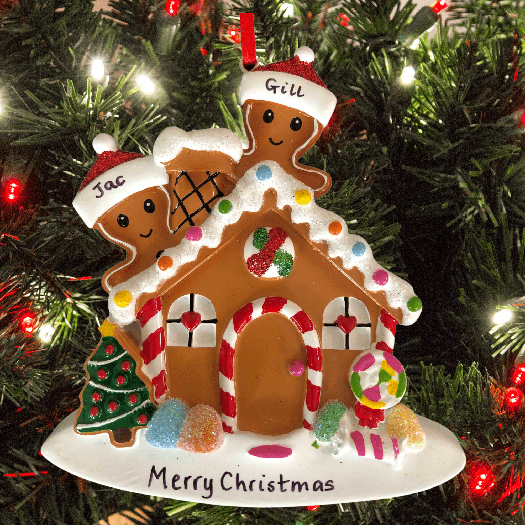 personalised gingerbread family Christmas Tree Decoration