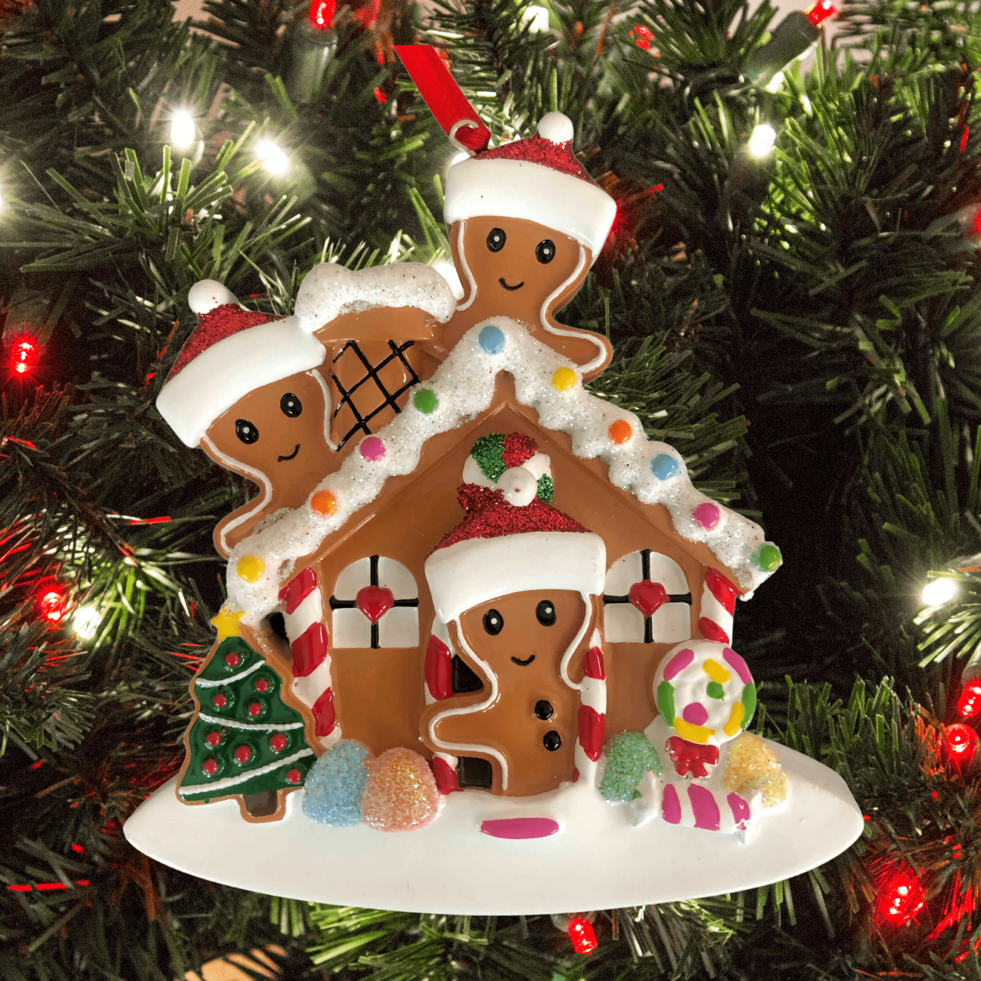 personalised gingerbread family Christmas Tree Decoration