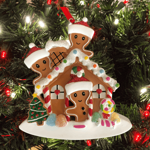 personalised gingerbread family Christmas Tree Decoration