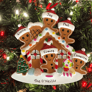 personalised gingerbread family Christmas Tree Decoration