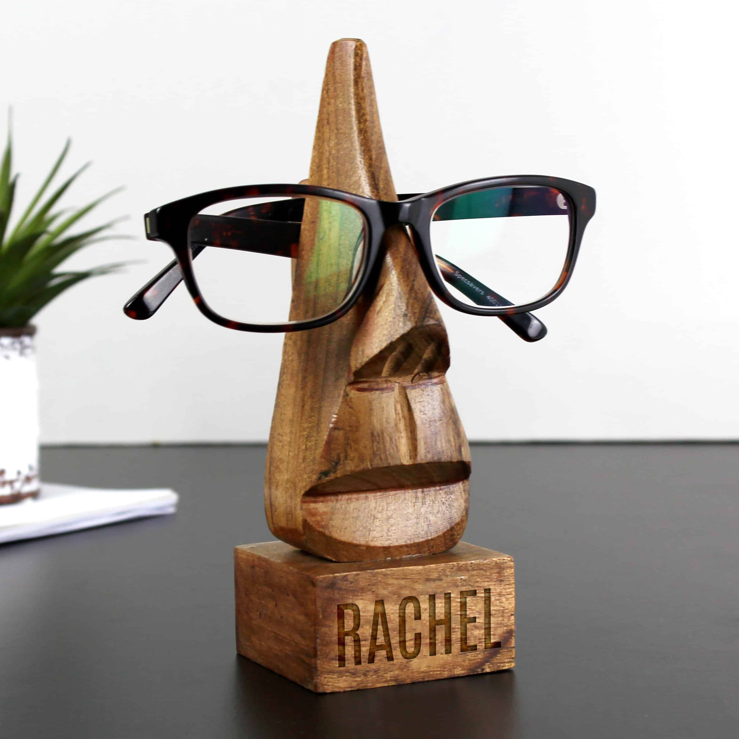 personalised wooden glass holder