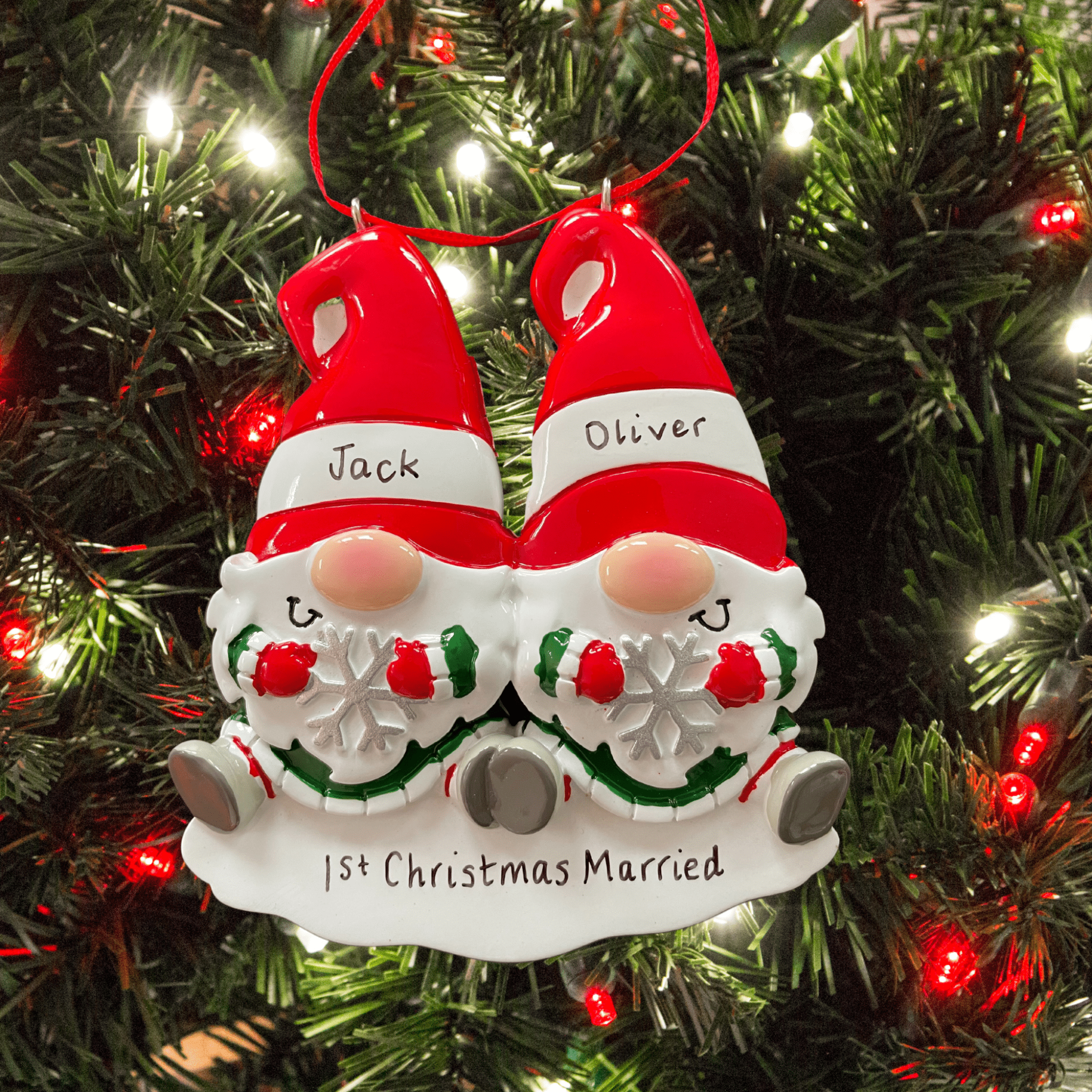 personalised gnome tree decoration