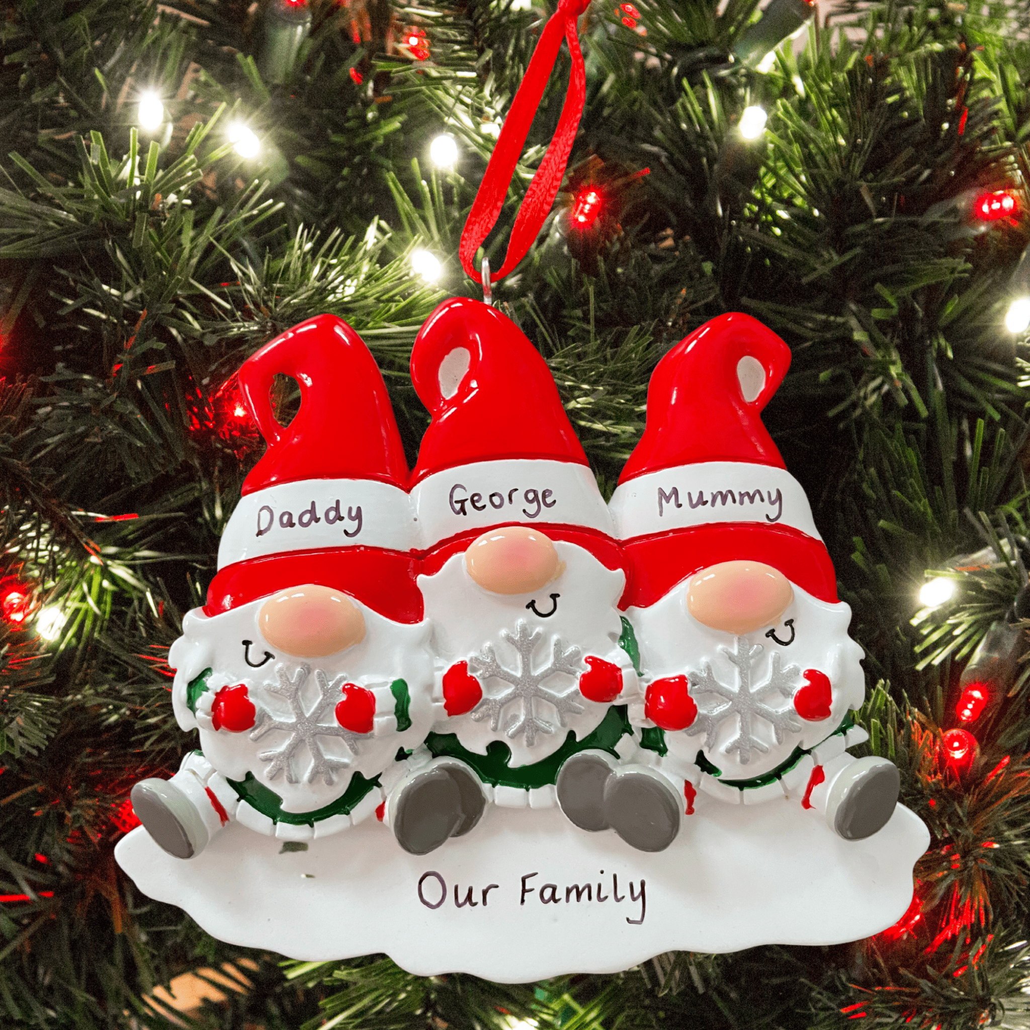 personalised gnome tree decoration