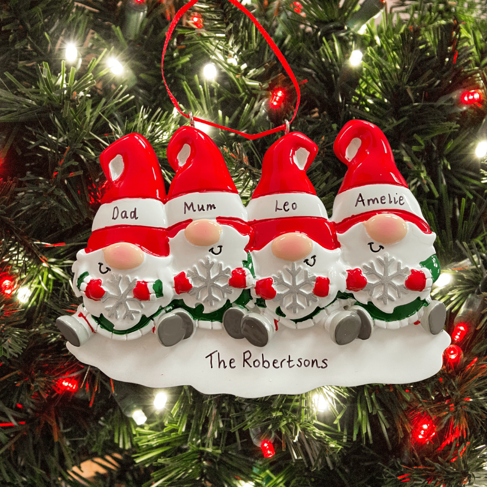 personalised gnome tree decoration