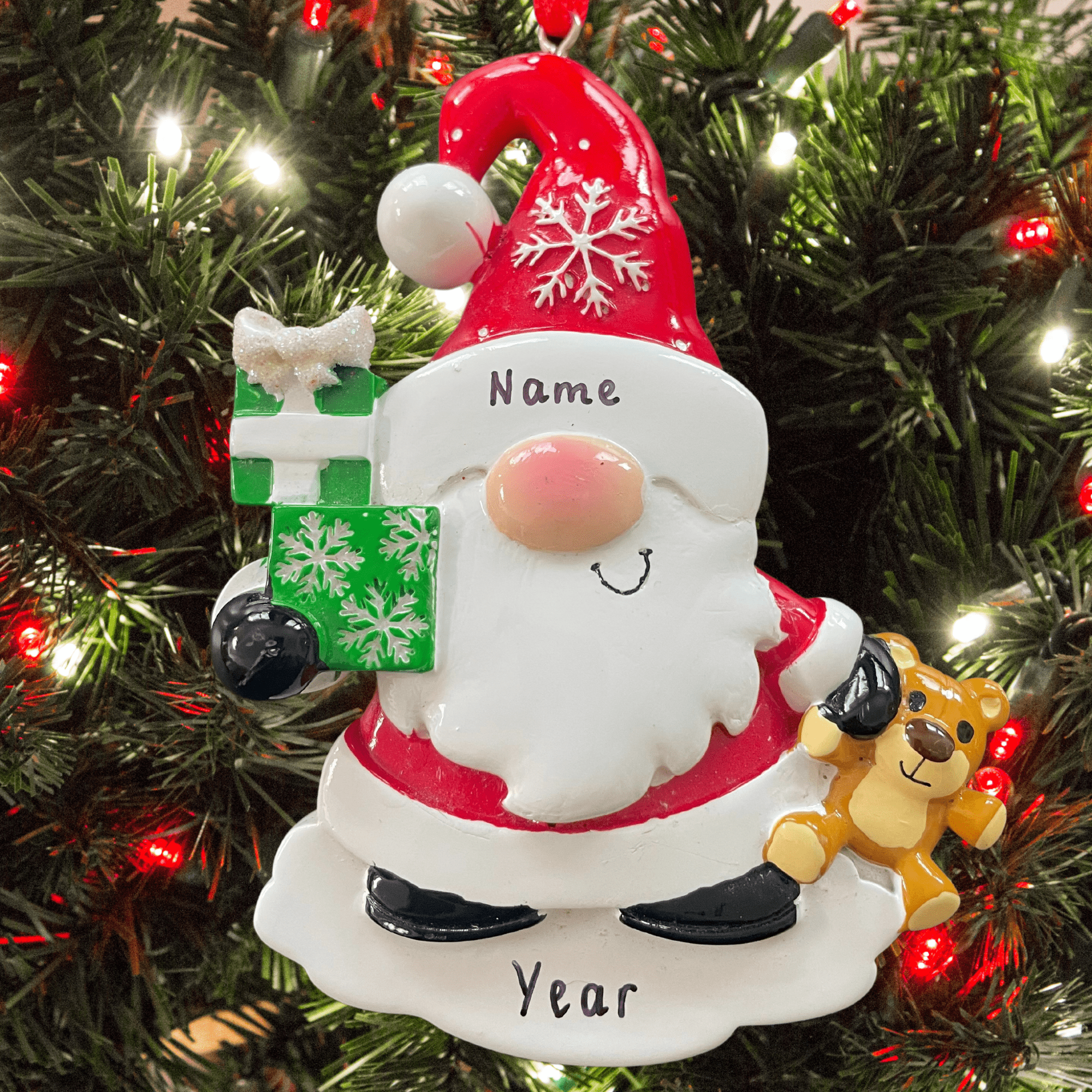 personalised gnome Christmas Tree Decoration