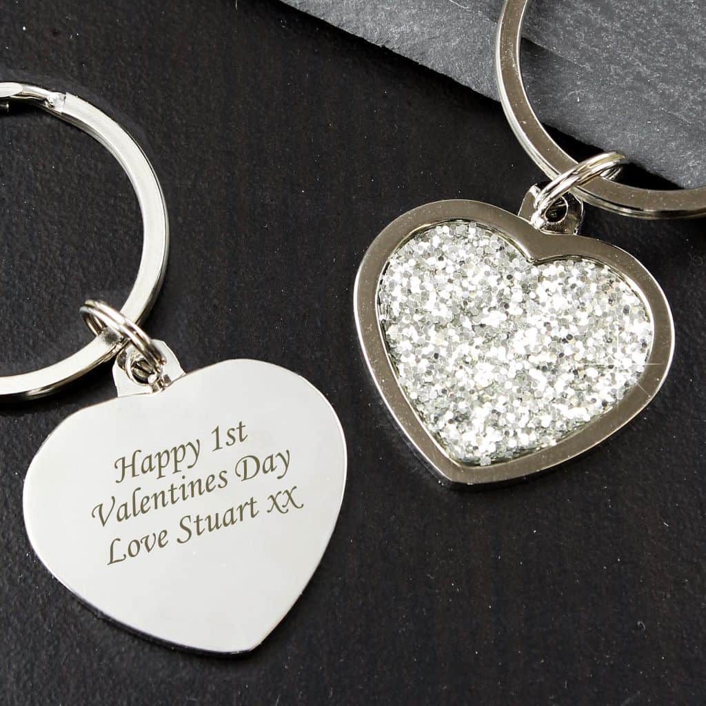 engraved heart keyring